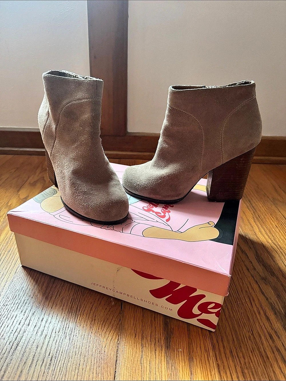 Jeffrey Campbell Hanger Suede Heeled Ankle Boots Brown US 8